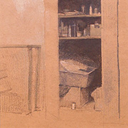 Artists cabinet charcoal on toned paper